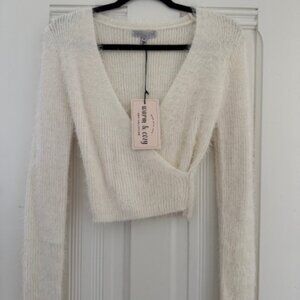Gorgeous and soft long sleeve faux wrap sweater top by Endless Love